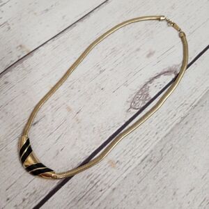 Gold Tone Black Accent Women’s Necklace